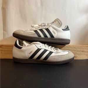 Adidas Samba White and Black Trainers